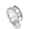 Retro Round Artificial Pearls Stainless Steel Wholesale Rings