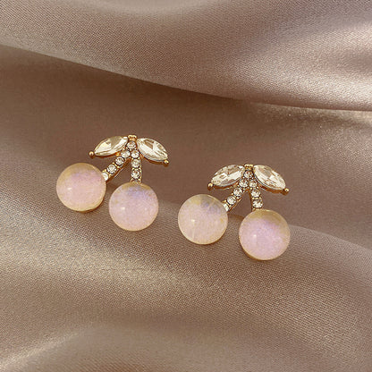 1 Pair Simple Style Heart Shape Flower Inlay Sterling Silver Pearl Zircon Drop Earrings Ear Studs