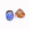 Casual Irregular Agate Brass Natural Stone Wholesale Open Ring