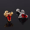 1 Piece Retro Starfish Crab Stainless Steel Copper Inlay Zircon Ear Studs