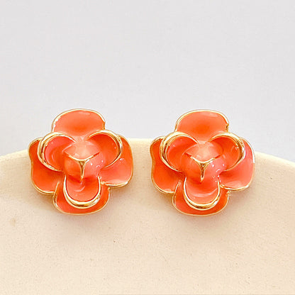 Wholesale Jewelry 1 Pair Elegant Flower Alloy Ear Studs