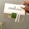 Wholesale Jewelry 1 Set Fashion Geometric Arylic Alloy Artificial Pearls Rhinestones Earrings