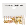 Wholesale Jewelry 1 Set Fashion Geometric Arylic Alloy Artificial Pearls Rhinestones Earrings