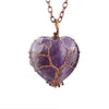 Simple Style Heart Shape Natural Stone Ferroalloy Wholesale Pendant Necklace