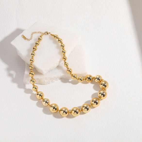 Wholesale Exaggerated Geometric Ccb Titanium Steel 14k Gold Plated Necklace