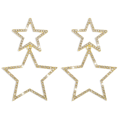 Wholesale Jewelry 1 Pair Elegant Star Alloy Rhinestones Earrings