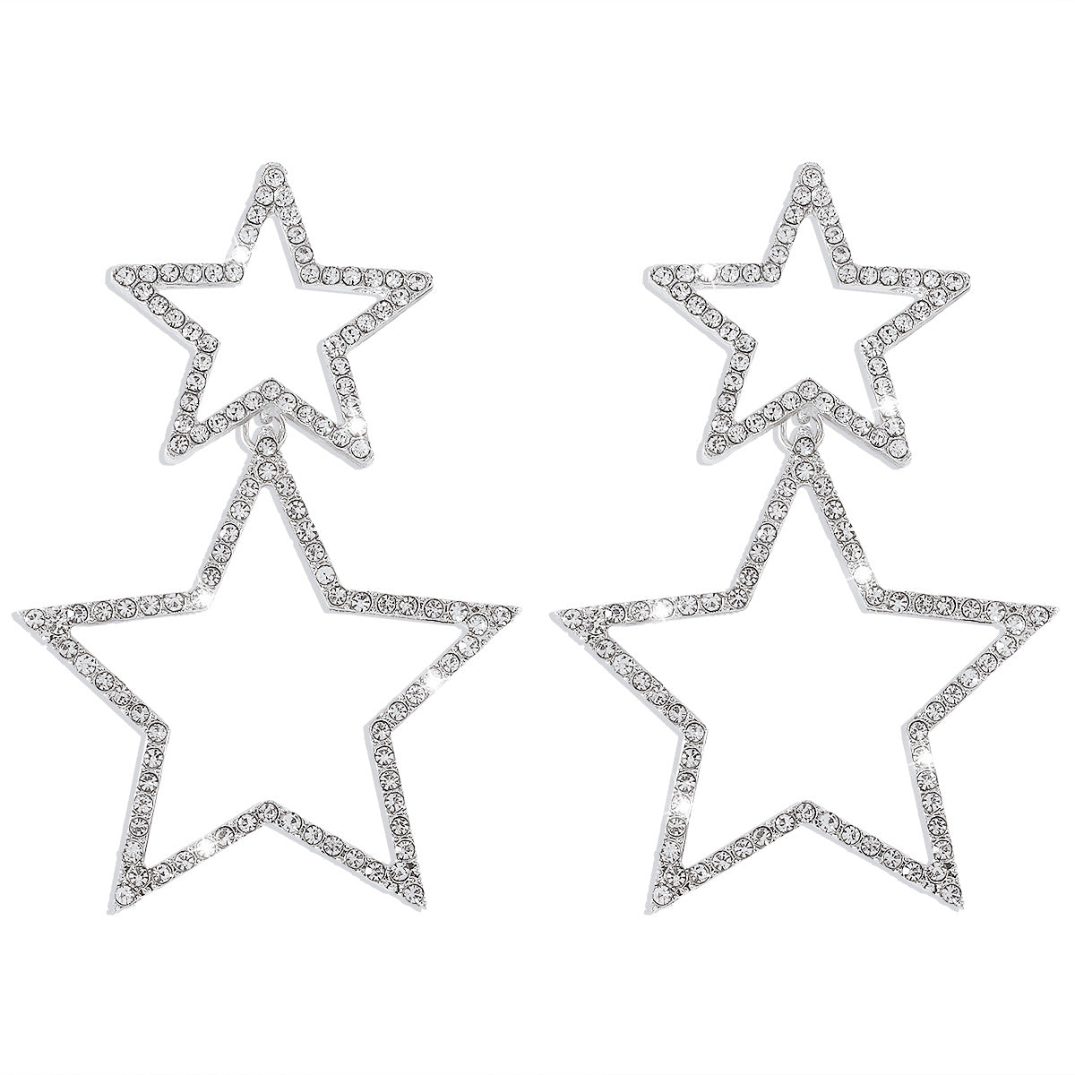 Wholesale Jewelry 1 Pair Elegant Star Alloy Rhinestones Earrings