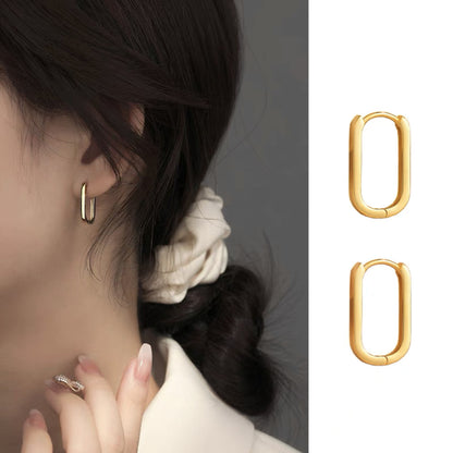 Simple Style Geometric Alloy Gold Plated Women's Earrings 1 Pair