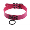 Sweet Round Pu Leather Metal Patchwork Women's Choker