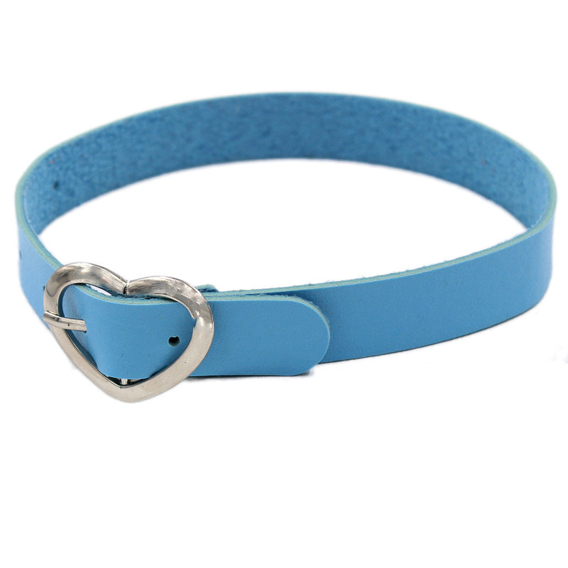 Punk Heart Shape Pu Leather Metal Women's Choker