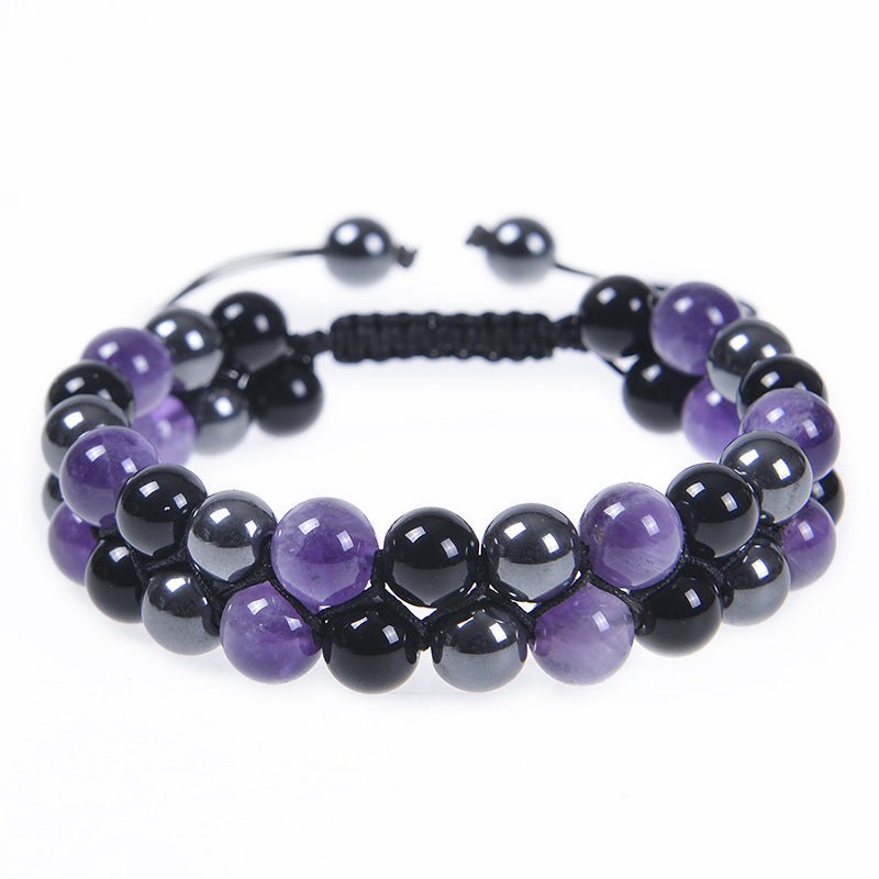 Retro Color Block Agate Beaded Bracelets 1 Piece