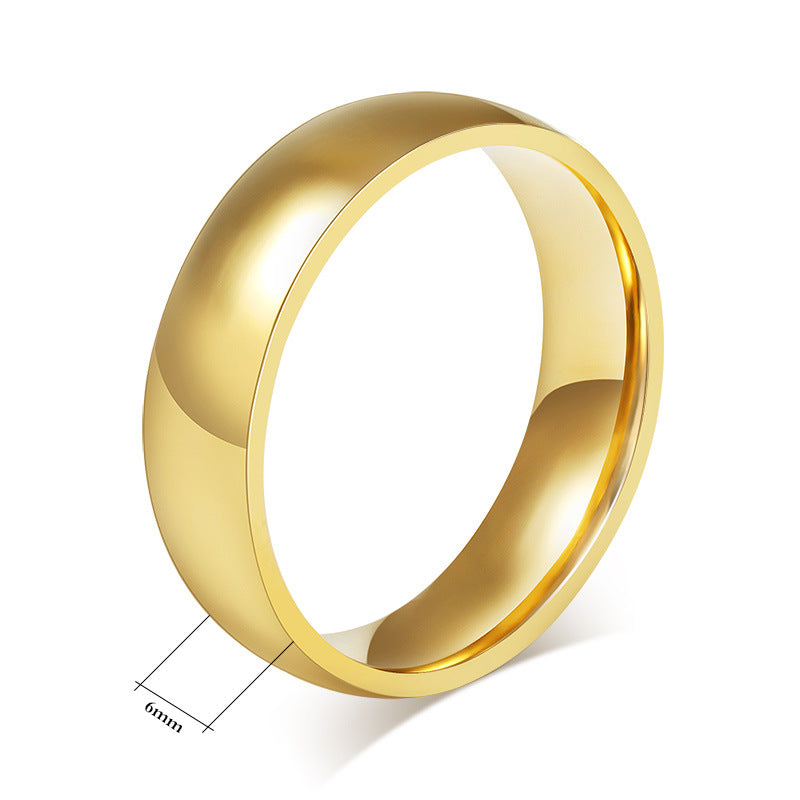 Simple Style Solid Color Stainless Steel Plating 18k Gold Plated Rings