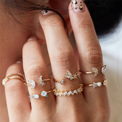 Vintage Style Vacation Animal Cross Plant Alloy Criss Cross Plating Inlay Artificial Gemstones Artificial Diamond Rose Gold Plated Gold Plated Silver Plated Women's Open Ring Rings