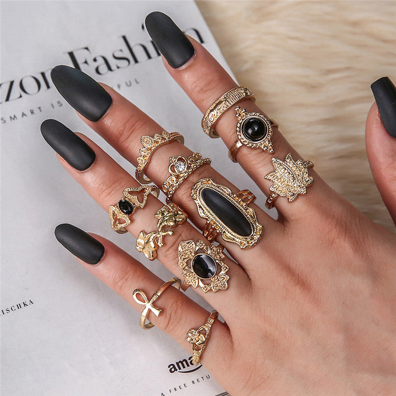 Vintage Style Vacation Animal Cross Plant Alloy Criss Cross Plating Inlay Artificial Gemstones Artificial Diamond Rose Gold Plated Gold Plated Silver Plated Women's Open Ring Rings