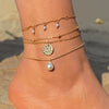 Vacation Heart Shape Bow Knot Crystal Alloy Wholesale Anklet