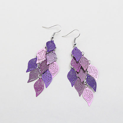 Wholesale Jewelry 1 Pair Simple Style Leaf Metal Drop Earrings