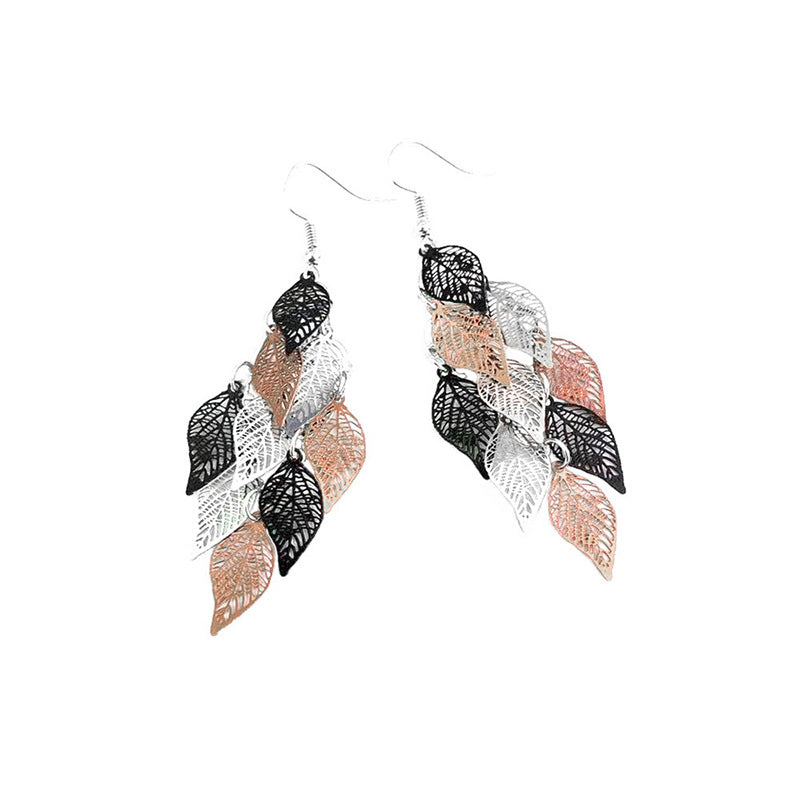 Wholesale Jewelry 1 Pair Simple Style Leaf Metal Drop Earrings