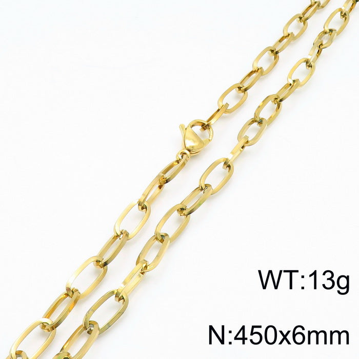 Wholesale Basic Geometric Titanium Steel 18k Gold Plated Bracelets Necklace