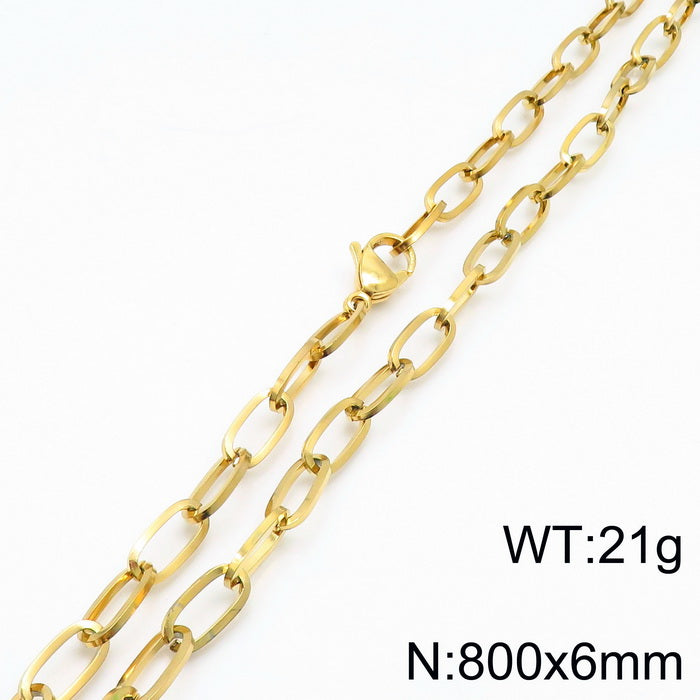 Wholesale Basic Geometric Titanium Steel 18k Gold Plated Bracelets Necklace