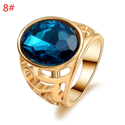 Fashion Simple Golden Agate Ladies Ring Accessories Personality Retro Ring Wholesale