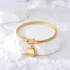 Vintage Style Heart Shape Titanium Steel Polishing Plating 18k Gold Plated Bangle