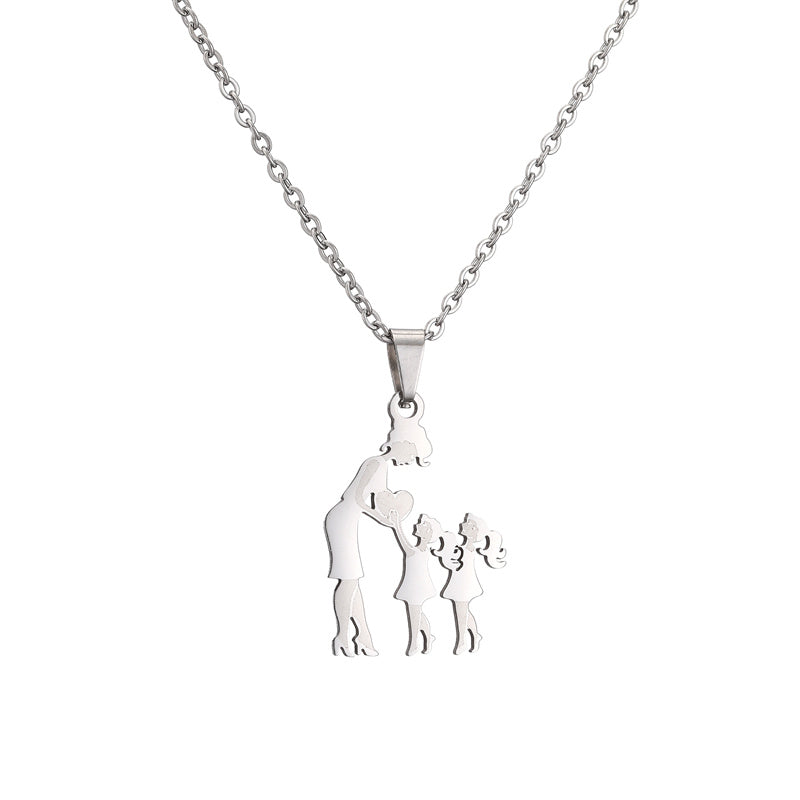 Mama Human Stainless Steel Plating Pendant Necklace