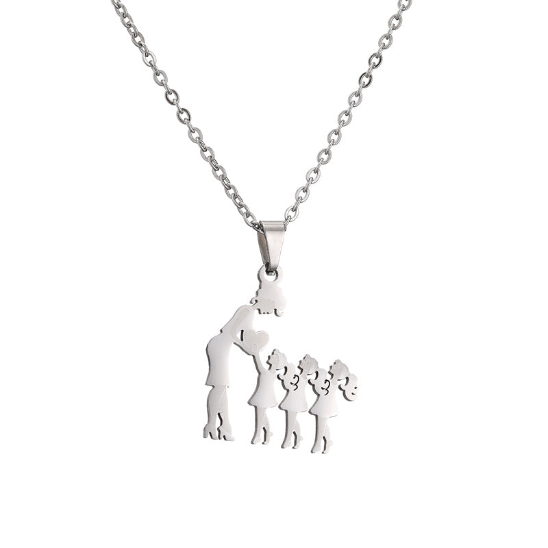 Mama Human Stainless Steel Plating Pendant Necklace