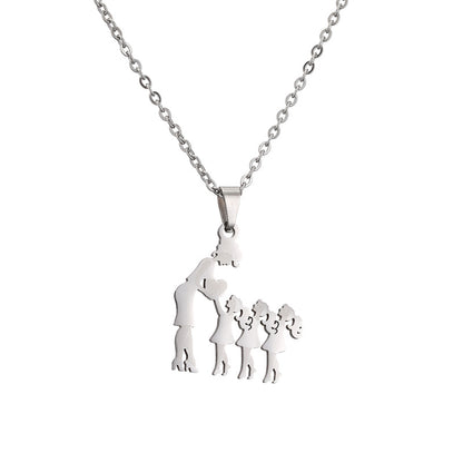 Mama Human Stainless Steel Plating Pendant Necklace