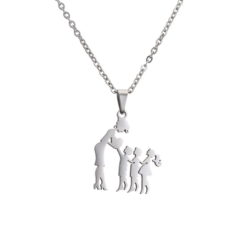 Mama Human Stainless Steel Plating Pendant Necklace