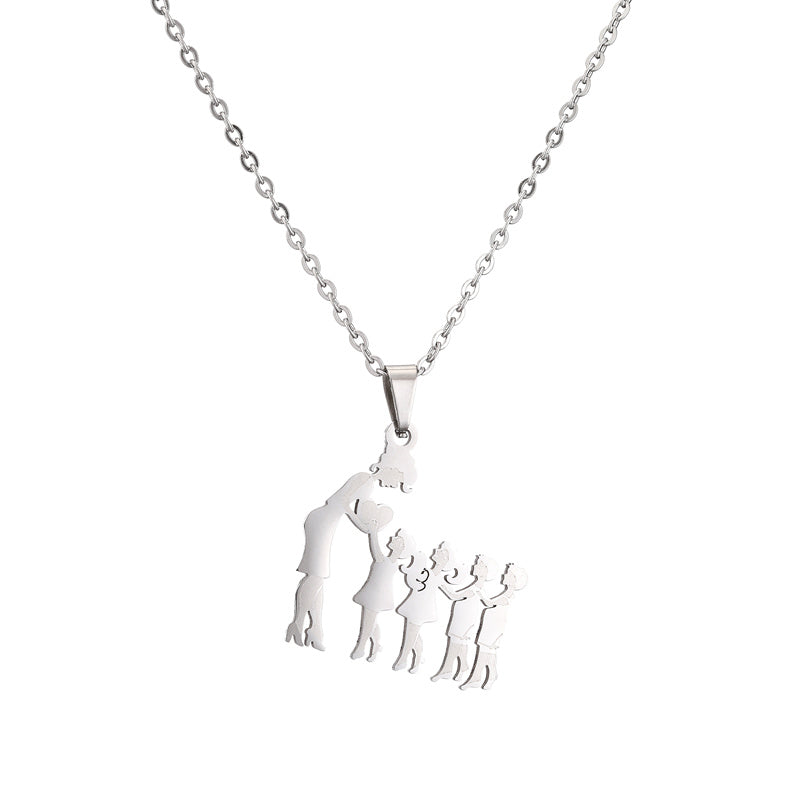 Mama Human Stainless Steel Plating Pendant Necklace