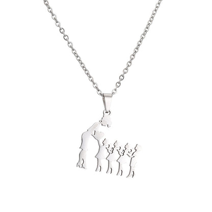 Mama Human Stainless Steel Plating Pendant Necklace