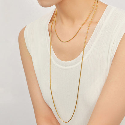 Simple Style Solid Color Stainless Steel Plating 18k Gold Plated Silver Plated Layered Necklaces