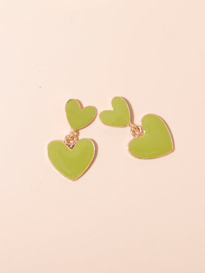 Sweet Heart Shape Alloy Women's Drop Earrings