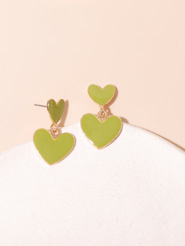 Sweet Heart Shape Alloy Women's Drop Earrings