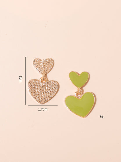 Sweet Heart Shape Alloy Women's Drop Earrings