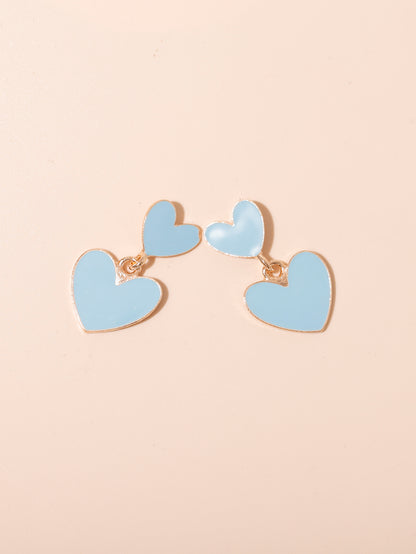 Sweet Heart Shape Alloy Women's Drop Earrings