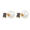 Temperament Small Zouju Flower Pearl Alloy Earrings