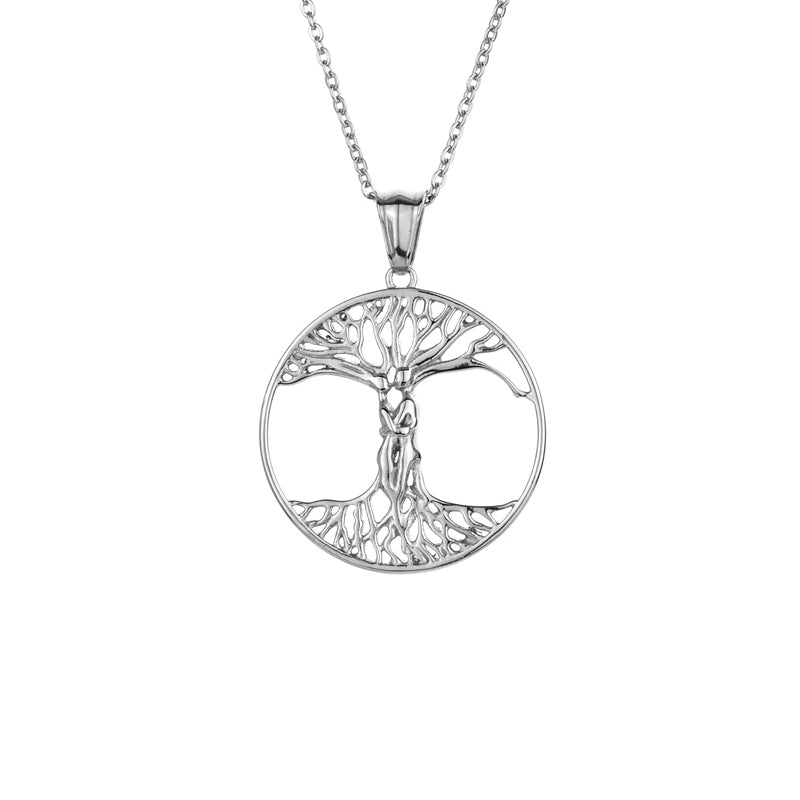 304 Stainless Steel Casual Simple Style Plating Life Tree Pendant Necklace