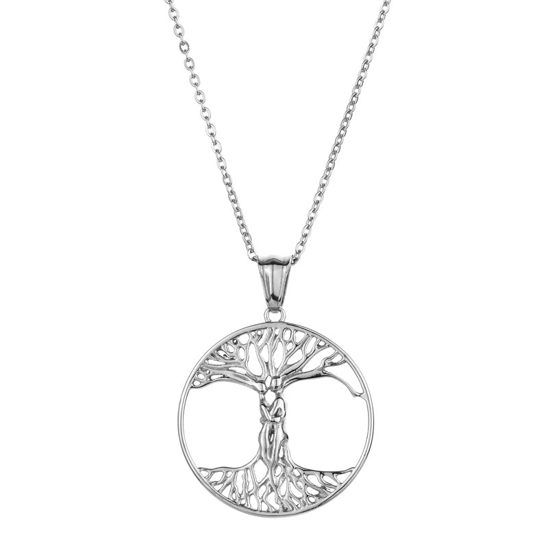 Simple Style Tree Stainless Steel Plating Gold Plated Pendant Necklace