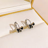 Wholesale Jewelry 1 Pair Sweet Heart Shape Butterfly Metal Rhinestones Drop Earrings Earrings