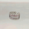 Sweet Heart Shape Copper Inlay Zircon Open Ring