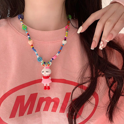 Cartoon Style Cartoon Plastic Resin Beaded Women's Pendant Necklace