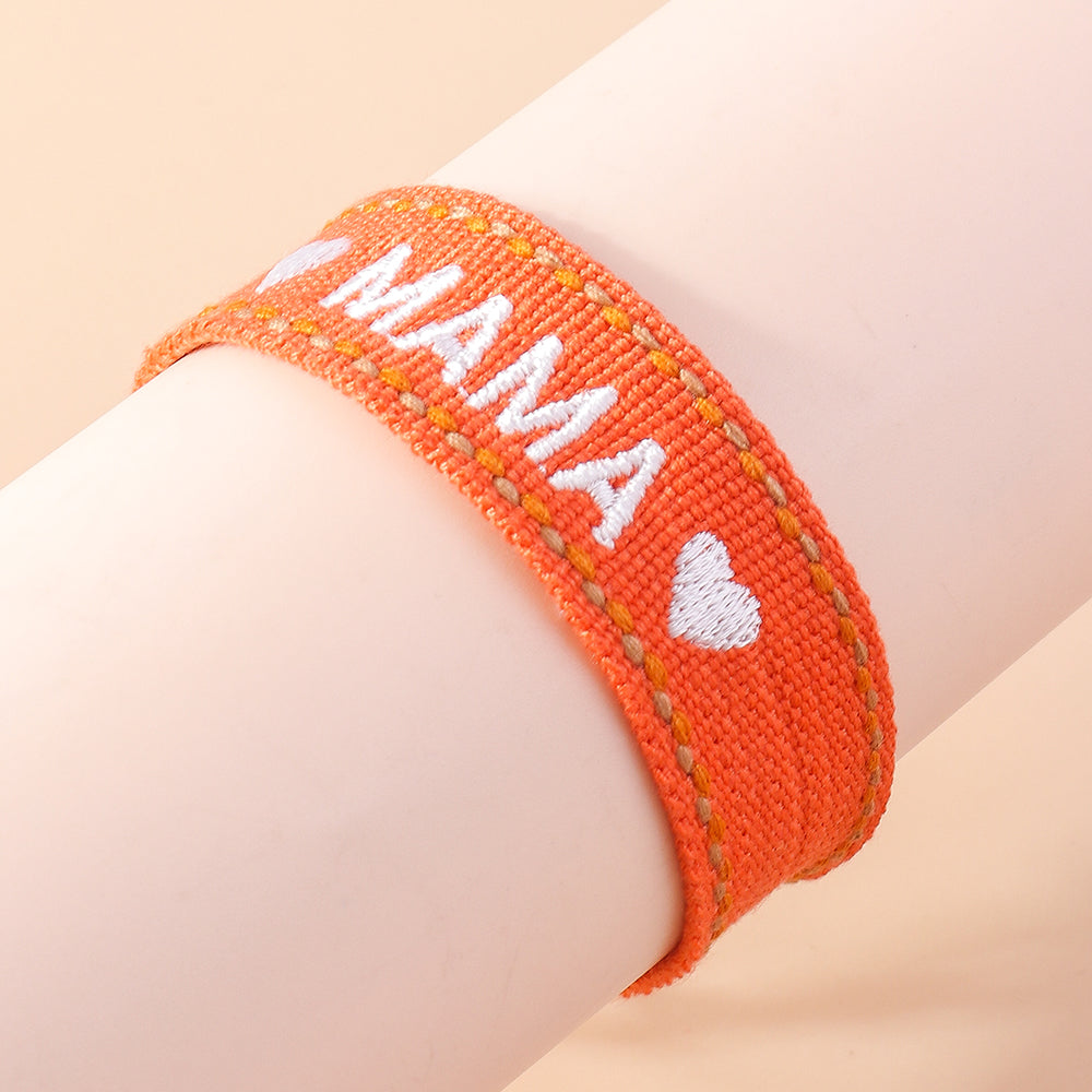 Mama Modern Style Letter Fabric Wholesale Bracelets