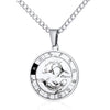 Simple Style Streetwear Round Constellation Stainless Steel Carving Pendant Necklace