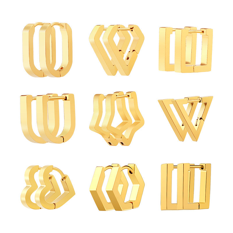 1 Piece Simple Style Geometric Plating Stainless Steel Earrings