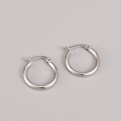 Gooddiy Simple Round Titanium Steel Hoop Earrings Wholesale Jewelry