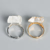 Exaggerated Geometric Alloy Gem Natural Stone Unisex Open Ring 1 Piece