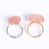 Exaggerated Geometric Alloy Gem Natural Stone Unisex Open Ring 1 Piece