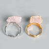 Exaggerated Geometric Alloy Gem Natural Stone Unisex Open Ring 1 Piece