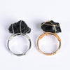 Exaggerated Geometric Alloy Gem Natural Stone Unisex Open Ring 1 Piece